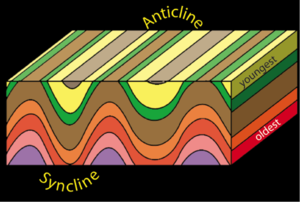 Fig 4.3 Folding and surface rock pattern